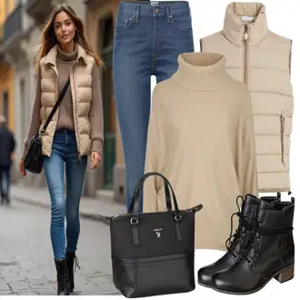 Outfit s Černá Pánská taška/Mini batoh/Mini batoh Tom Tailor "Podzimní outfit pro každodenní nošení"