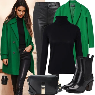 S řetízkem Outfit s Černá/Světle modrá/Oranžová/Hnědá Teniska big star shoes "Podzimní outfit pro každodenní nošení"