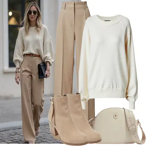Kombinace Hnědá/Fialová/Světle šedá/Šedá/Béžová Kalhoty Bootcut/Obleková Kalhoty/Business Kalhoty/Kalhoty s nášivkou uprostřed/Kalhoty se Štěrbinou/Rozšířená Kalhoty VERO MODA