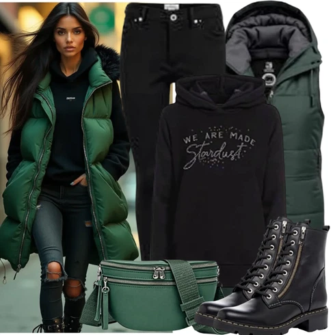 Kombinace Tmavě zelená/Khaki Vest bez Rukávů/Dlouhá Vest/Obracející se Vest/Peřová Vest/Puffer Vest/Venkovní Vest Noisy may