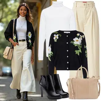 outfit mit Bež/Rjava Velvet Hlače/Hlača iz Velveta z Naramnicami Trendyol "Popoln za jesen"
