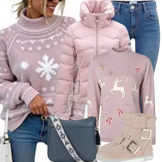 Holiday outfits Poletje mit Roza Fleece pulover/Ženski Pulover/Pulover iz Kašmirja/Usnjena jakna hollister co., A.P.C. "Popolno za zimo"
