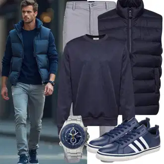 Casual Outfits Elegant mit Dunkelblau Rollkragenpullover/Kaschmir Pullover/Feinstrickpullover/Polo-Pullover/Pullover mit Reißverschluss/Basic Pullover/2-in-1 Pullover/Wollpullover/Strickpullover/Carmenpullover Tommy Hilfiger "Praktischer Look"Look: Boyfriend, Classic, Nahtlos, Elegant, Maritim