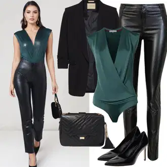 Black Outfits Seksi mit Roza/Zelena Prosojni bodi/Mrežasti body/bodystocking dkaren "Stilski poletni videz"Look: Rap, Babydoll, Seksi, Mokrega videza