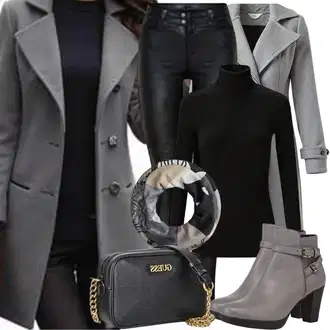 Outfit s Šedá/Světle šedá/Béžová Přechodový Kabát/Pletený Fleecový Kabát/Kašmírový Kabát/Dlouhý kabát/Lehký Kabát/Letní Kabát/Zimní Kabát Vlněný kabát/Midi Kabát/Kabát Bouclé/Vlněný Kabát/Kabát Tří Čtvrtě Délky/Oversize Kabát Dorothy Perkins Curve "Stylový vzhled pro podzim"