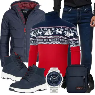 Outfit mit Blau Jumpsuit & Overall Overall/Winter Parka/Regenjacke Indicode Jeans "Weihnachts Outfits"