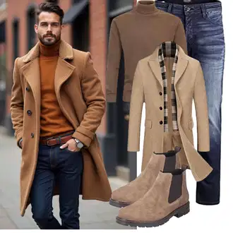 Winter Outfits Warme mit Beige/Braun/Khaki COOFANDY "Winter classic look"