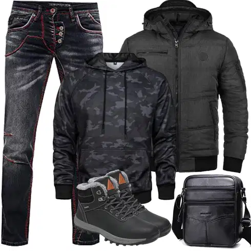 Dunkelgrau/Grau/Dunkelgrün/Schwarz/Dunkelblau KapuzenPullover/Sport Sweatshirt/Hoodie/Ausgefallener Hoodie/Unisex Hoodie/Sport Hoodie/KapuzenPullover MANLUODANNI kombinieren