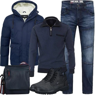Winter Outfits Warme mit Dunkelblau/Blau 2in1 Jacke/Parka-übergangsjacke/Sommerdaunenjacke/Kapuzenjacke/Winter Parka/Daunenjacke/Puffer Jacke/Winterjacke Soulstar "winter outfit"