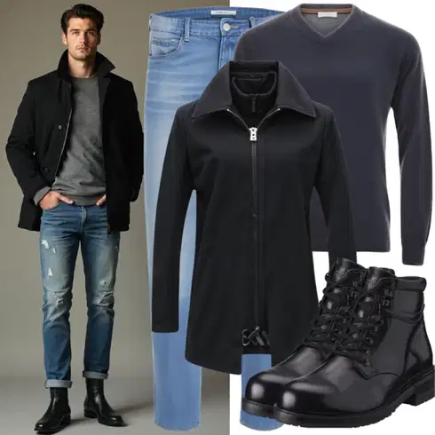 Schwarz Wasserdichter Stiefel/Herren Lederschuhe/Wasserfester Schuh/Winter Stiefel/TrekkingStiefel/Wattierte Stiefel/Winter Stiefelette/SchnürStiefelette/Gefütterte Stiefelette Rieker kombinieren