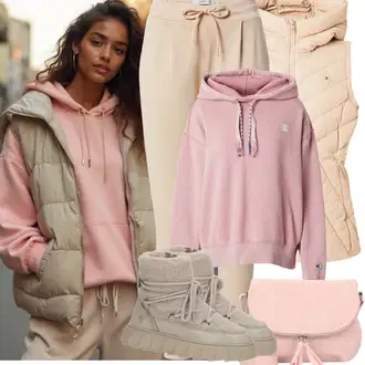 Outfit s Béžová/Khaki Mrkvová Kalhoty/Ležérní Kalhoty/Látková Kalhoty/Žerzejová Kalhoty/Jogger Kalhoty/Mušelínové kalhoty/Paperbag Kalhoty/Úzká Kalhoty/Navlékací Kalhoty/Střmenová Kalhoty Ichi "Zimní Outfity"
