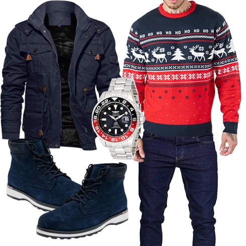 Blau Winter Parka TACVASEN kombinieren