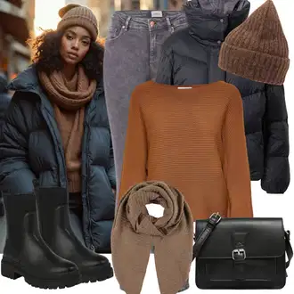 Outfity na zimu s Černá/Tmavě šedá/Tmavě modrá ESPRIT "Zimní outfity"