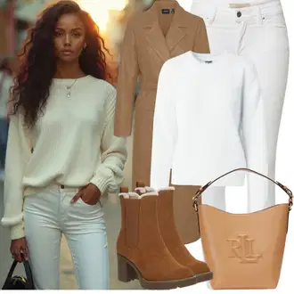 Outfity na zimu s Šedá/Bílá/Krémová Džíny Kožená bunda/Sweat Džíny/Kožené Boty/Džíny s Rozparkem/Džíny s Nízkým Sedem/Push up Džín/Slim Fit Džíny/Kotníková Bota/Termální Džíny/Navlékací Džíny/Motorkářské Džíny SALSA JEANS "Zimní Outfity"