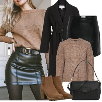 Outfit sa Crna Prijelazni Kaput/Dugi kaput/Ljetni Kaput/Midi Kaput/Kaput od Kašmira/Zimski Kaput Vuneni kaput/Trenč Kaput/Vuneni Kaput/Baloner Vila "Zimske Odjeće"