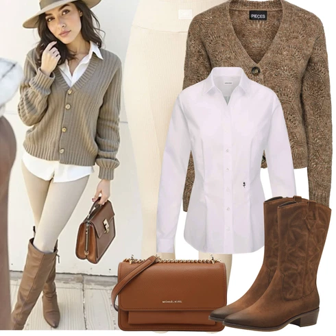 Kombinace Béžová/Khaki/Bílá Termo Kalhoty/Legíny s Vysokým Pasem/Push up Kalhoty/Pletený Legín/Tregíny/Formovaná Legína/Cyklistická Kalhoty/Neprůhledný Legíny/Legíny s Rozparkem/Legíny s Podšívkou/Teplé Legíny