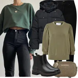 Elegantan Outfit sa Crna Traperice Ravne Nogavice/Traperice s Prorezom/Kožna Jakna/Kožne Cipele/Push-up Traperice/Termo Traperice/Traperice Standardnog Kroja/Traperice Slim Kroja/Zimska jakna/Trenerke Traperice/High Waist Traperice Only "Zimske Odjeće"Look: Stil, Rap, Boja, Vanjski, Običan, cool, Ležerno, Elegantan