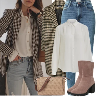 Outfity na zimu s Světle modrá/Modrá High Waist Džínové Kalhoty/Kotníková Bota/Boyfriend Džínové kalhoty/Džíny s Rozparkem/Kožené bundy/Džíny s Dírou/Girlfriend Džíny Pieces "Zimní Outfity"