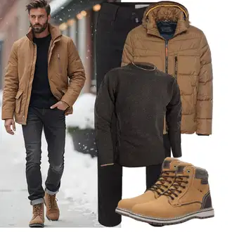 Outfit mit Schwarz WollPullover Jack Pyke "Winter Outfits"