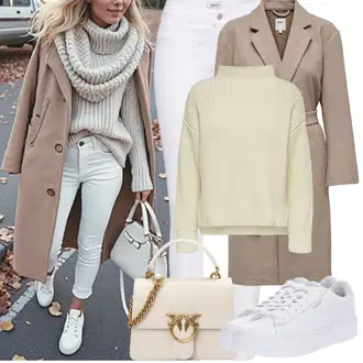Outfity na zimu s Bílá/Hnědá/Černá Džín s Širokou Nohavicí/Dámské Džíny s Délkou 7/8/Zvonové Džíny/Zkrácené Džíny/Formální Košile/Džíny Culottes/Plisované Džíny Only "Zimní Outfity"