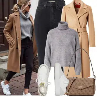 Kombinacije za zimu Ležerno sa Bijela/Krem Tenisica s platformom/Kožna Tenisica/Tanka Tenisica/Teddy Tenisica/Niska Tenisica Only "Zimske Odjeće"Look: Blokiranje boja, Unisex, moderne, Ležerno, Sportski, Bad Taste, Skater, Transparentan