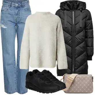 Kombinacije za zimu Maxi sa Crna/Svjetloplava/Siva/Plava cam cipela/gimnastička papuča/Tenisica za fitness/cipela za trčanje Nike Sportswear "Zimske Odjeće"