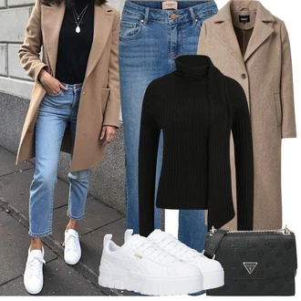 Kombinacije za zimu Mom Denim/Traper sa Plava/Svjetloplava Hlača Velika Veličina VERO MODA "Zimske Odjeće"Look: Rap, Western, 90-ich, klasický, Premium, cool, Mom