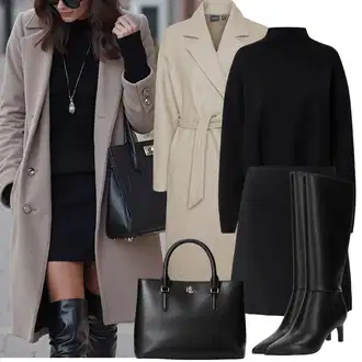 Outfit sa Crna Mini Suknja/Unisex Suknja/Suknja Za Matični Ured/Teniska Suknja/Moderne Suknja/Suknja A Kroja/Suknja Školske Uniforme/Koledž Suknja Modström "Zimske Odjeće"