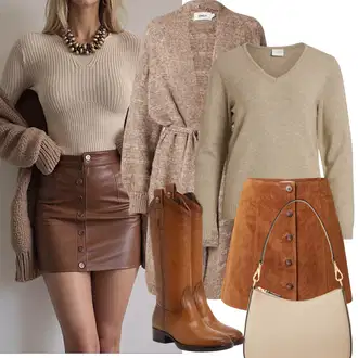 Outfity na zimu s Hnědá/Fialová/Šedá/Béžová Móda Pro Plnoštíhlou Pletenina veľkej veľkosti Only "Zimní Outfity"