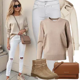 Krátká Outfit s Béžová/Khaki/Hnědá Trenčkot/Trenčkot/Duffle Kabát/Lehký Kabát/Přechodový Kabát/Zimní Kabát Vlněný kabát morgan "Zimní Outfity"