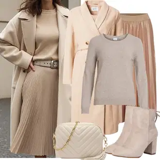 Outfiti za skunje S oblinama sa Bež/Siva/Smeđa/Ljubičasta Pletivo Veći Broj Vila "Zimske Odjeće"