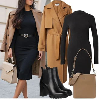 Outfit s Černá/Hnědá Kozačka Chelsea Boty/Bota na platformě/Kožená kotníková bota/Kožená bunda/Letní kotníková Kozačka/Bota na Platformě/Kotníková Bota Na Podpatku/Kotníková Bota s Podšívkou Tamaris "Zimní Outfity"
