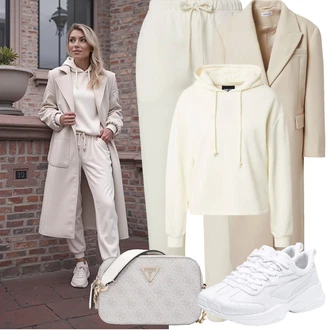 Kombinacije za zimu sa Bijela/Krem/Kaki/Bež Hlače od muslina/Jogger Hlača/Slip-on Hlača/Trenirka Muška Kožna Jakna/Hlače od Flisa/Jersey Hlača Pieces "Zimske Odjeće"