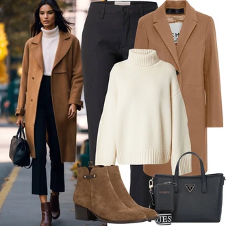 Outfit sa Smeđa/Tamnosmeđa/Bež ljetna gležnjača/Chelsea Gležnjača/Kožna gležnjača/Vintage Gležnjača/Western Gležnjača/Kaubojska čizma/Ravna Gležnjača/Podstavljena Gležnjača Tamaris "zimski outfit"