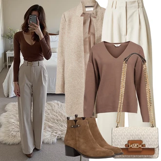 Outfit sa Smeđa/Tamnosmeđa/Bež ljetna gležnjača/Chelsea Gležnjača/Kožna gležnjača/Vintage Gležnjača/Western Gležnjača/Kaubojska čizma/Ravna Gležnjača/Podstavljena Gležnjača Tamaris "Zimske Odjeće"