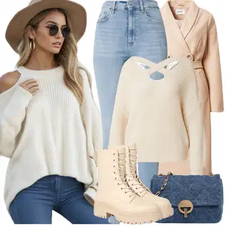 Kombinacije za bucmaste sviatočné sa Tamnoplava/Plava/Svjetloplava Nekategorizirano/Torba Vanessa Bruno "Zimske Odjeće"Look: Rap, Stil, cool, Šik, Francuske, sviatočné, Elegantan, Preppy