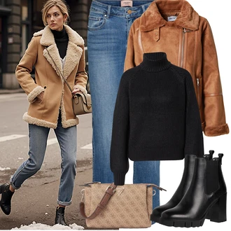 Kombinacije za zimu Mom Denim/Traper sa Plava/Svjetloplava Hlača Velika Veličina VERO MODA "Zimske Odjeće"Look: Rap, Western, 90-ich, klasický, Premium, cool, Mom