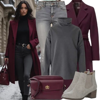 Paula Damen Parka Winterjacke Warm Gefüttert Grau Größe S - G