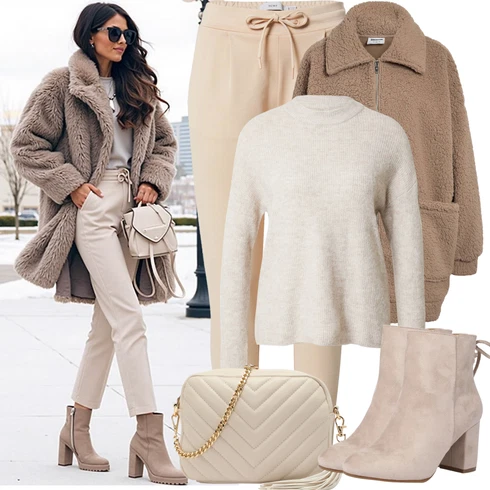 Kombinace Béžová/Khaki Paperbag Kalhoty/Navlékací Kalhoty/Úzká Kalhoty/Střmenová Kalhoty/Mušelínové kalhoty/Mrkvová Kalhoty/Látková Kalhoty/Ležérní Kalhoty/Žerzejová Kalhoty/Jogger Kalhoty Ichi