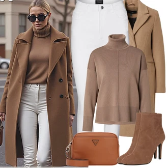 Outfity na podzim s Šedá/Krémová/Bílá Kalhoty Tregíny/Legíny s Rozparkem/Jeggings/Termo Kalhoty/Skinny Kalhoty/Legíny s Vysokým Pasem VERO MODA "Zimní Outfity"