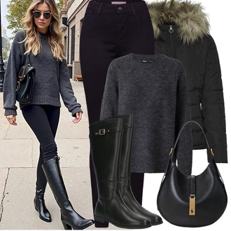 Outfity na podzim s Vínová/Bílá/Fialová/Tmavě modrá Kalhoty Džínové Legíny/Jeggings/Pletený Legín/Tregíny/Manšestrový legíny/Skinny Kalhoty levi's ® "Zimní Outfity"