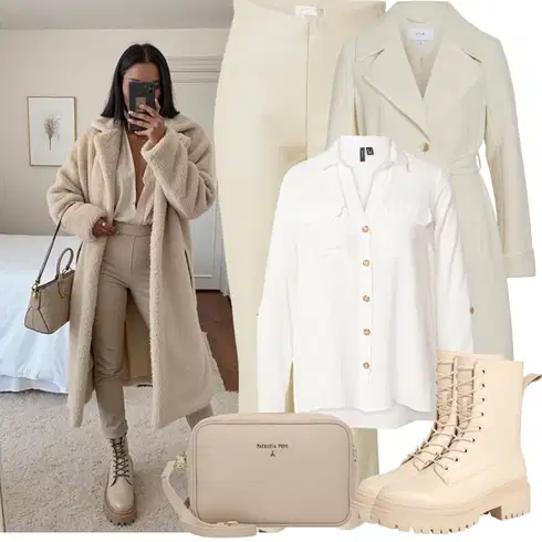 Kombinace Béžová/Khaki/Bílá Zvonová Kalhoty Kožené Zvonové Kalhoty/Kalhoty s nášivkou uprostřed/3/4 Kalhoty/Navlékací Kalhoty/Kalhoty z Umělé Kůže/Kalhoty s Vysokým Pasem/Kalhoty Bootcut/Slinky Kalhoty/Kalhoty se Štěrbinou guido maria kretschmer women