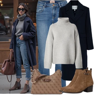 Outfit sa Smeđa/Tamnosmeđa/Bež ljetna gležnjača/Chelsea Gležnjača/Kožna gležnjača/Vintage Gležnjača/Western Gležnjača/Kaubojska čizma/Ravna Gležnjača/Podstavljena Gležnjača Tamaris "Zimske Odjeće"