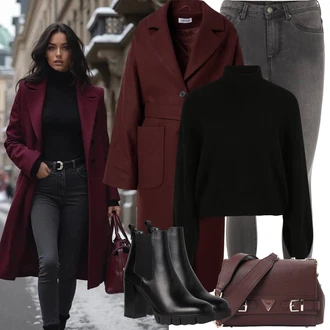 Outfit s Černá/Hnědá Kozačka Chelsea Boty/Bota na platformě/Kožená kotníková bota/Kožená bunda/Letní kotníková Kozačka/Bota na Platformě/Kotníková Bota Na Podpatku/Kotníková Bota s Podšívkou Tamaris "Zimní Outfity"