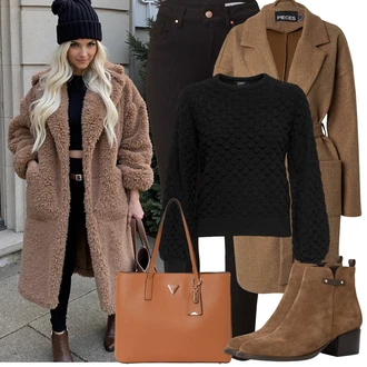 Outfit sa Smeđa/Tamnosmeđa/Bež ljetna gležnjača/Chelsea Gležnjača/Kožna gležnjača/Vintage Gležnjača/Western Gležnjača/Kaubojska čizma/Ravna Gležnjača/Podstavljena Gležnjača Tamaris "Zimske Odjeće"
