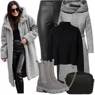 Outfit s Černá/Bílá/Hnědá/Zelená/Tmavě zelená Boss "Zimní Outfity"