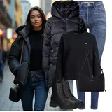 Černé Dlouhé Oversized Mikiny Outfity image