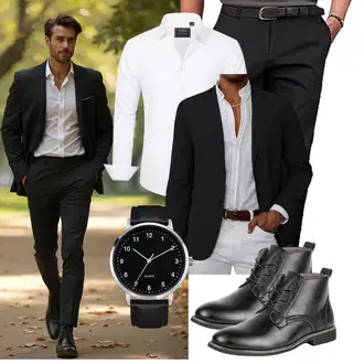 Business Outfits mit Schwarz/Dunkelgrau/Khaki Meilicloth "Business Outfit"