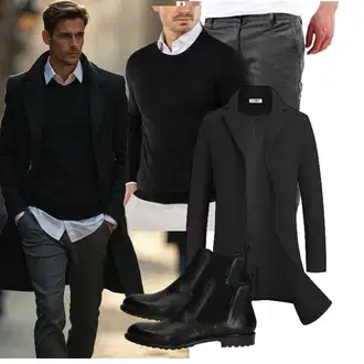 Business Outfits mit Schwarz COOFANDY, Schwarz/Grau COOFANDY "Business Outfit"