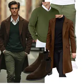 Outfit mit DunkelGrün/Khaki/Grün MERISH "Business Outfit"